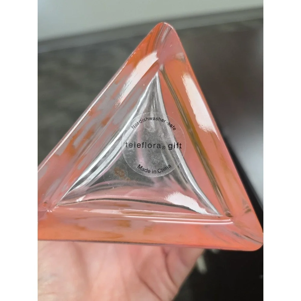Vintage‎ Butterfly Motif Pink Depression Glass Vase Butterfly